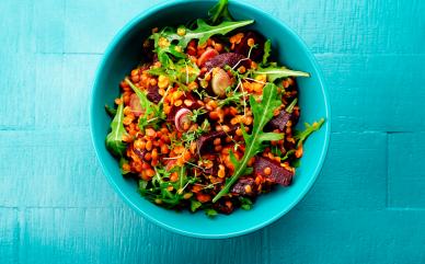 recette du mois - salade de lentilles et betteraves (source : adobe stock)